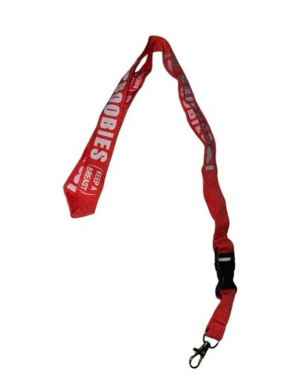 #10 I Heart Boobies Lanyard Key & Card Holder - Black, Red, Gray